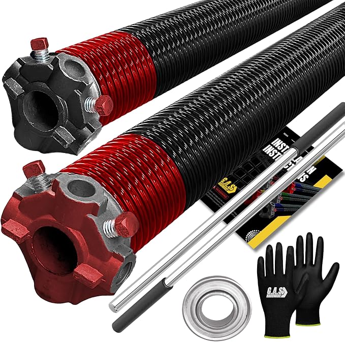 Garage Door Torsion Springs 225x2x25 Includes 1” Steel Bearing, and Winding Bars by GASHardware