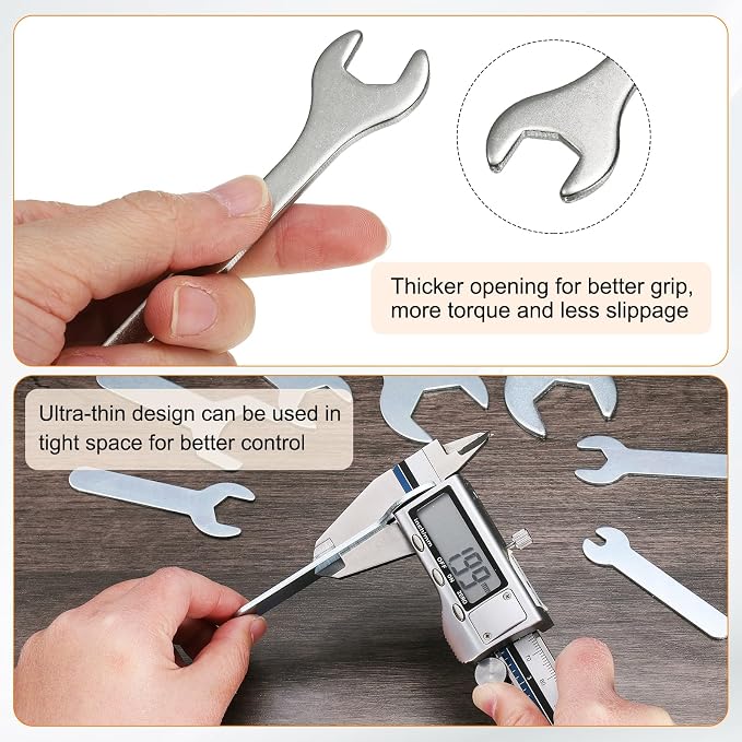HARFINGTON 10pcs Small Wrench Open End Wrench 13x108x3mm Metric U-Shaped Single - Image 5