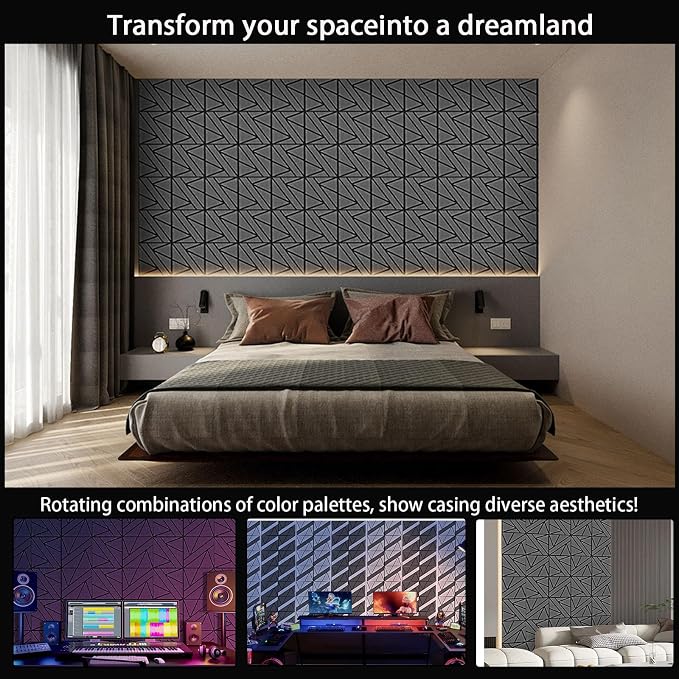 8 Pack Self-Adhesive Soundproof Wall Panels, 1.2lb/ft³ High Density, Thicker - Image 5