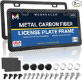 Premium Slim Carbon Fiber Design License Plate Frames – 2 Pack, Rust-Free by MegaRacer