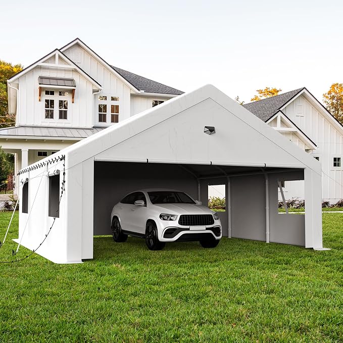 20x20 Carport Canopy, Heavy Duty Car Port, Portable Car Ports Garage - Image 7