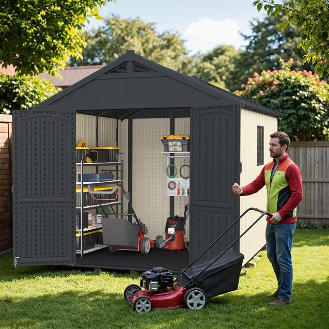 Greesum 8×8 FT Plastic Outdoor Storage Shed - Image 3