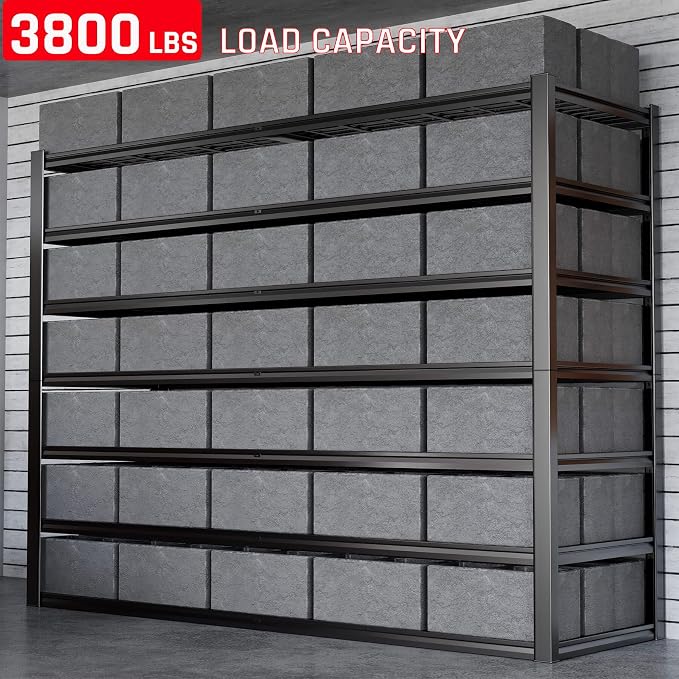 65" W Garage Shelving Heavy Duty, 7 Tier Garage Shelves, Commercial Metal - Image 3