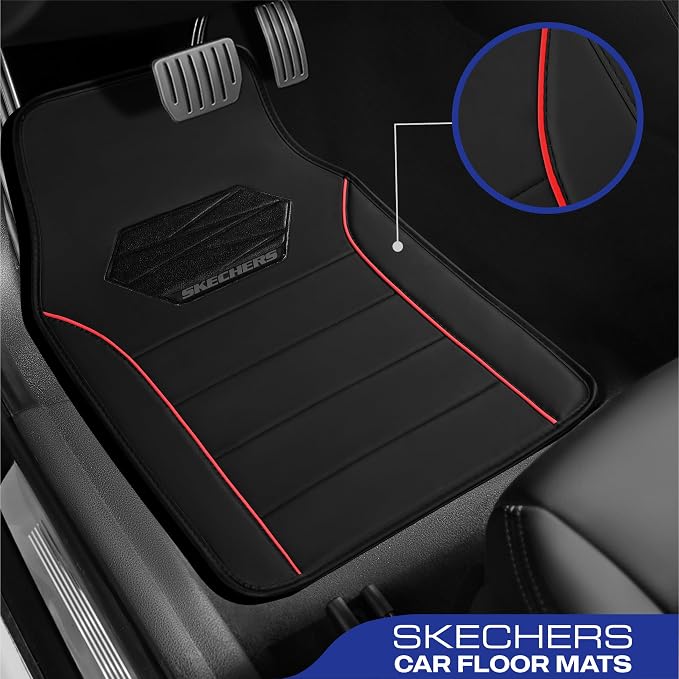 Skechers Memory Foam Car Mats, Leather Piping Floor Mats - Image 2