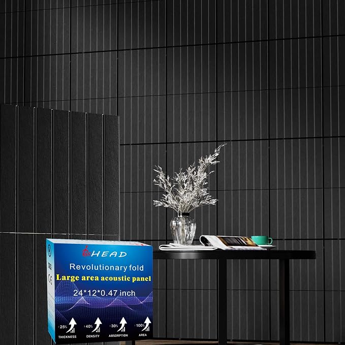 8 Pack Large Fold Soundproof Wall Panels, 1.2lb/ft³ High Density, Thicker 0.47in by Staytunedforournewproduct