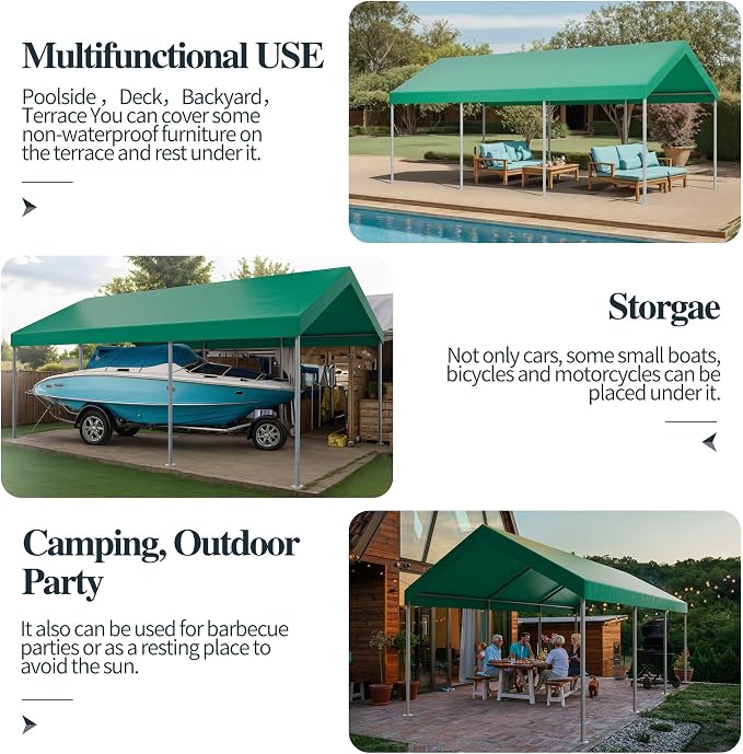 Shintenchi 10x20ft Heavy Duty Carport - Image 5