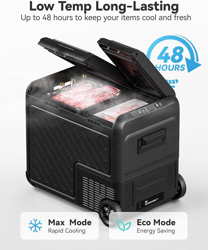WOLFBOX 12V Car Refrigerator, 48 Quart Dual Zone Car Fridge, Portable Freezer - Image 8