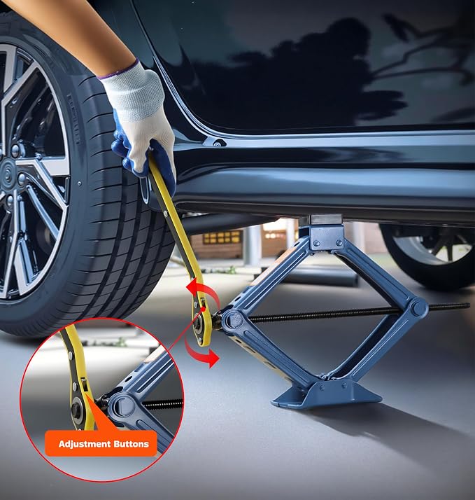 Car Jack Kit, 2.5 Ton, 16.5'' Portable Non-Slip Scissor Lift Jacks, Car Jack 8 - Image 4