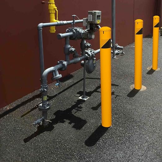 58" High 4-1/2" OD Steel Bollard Post Underground Mount, Cap Removable Safety - Image 7