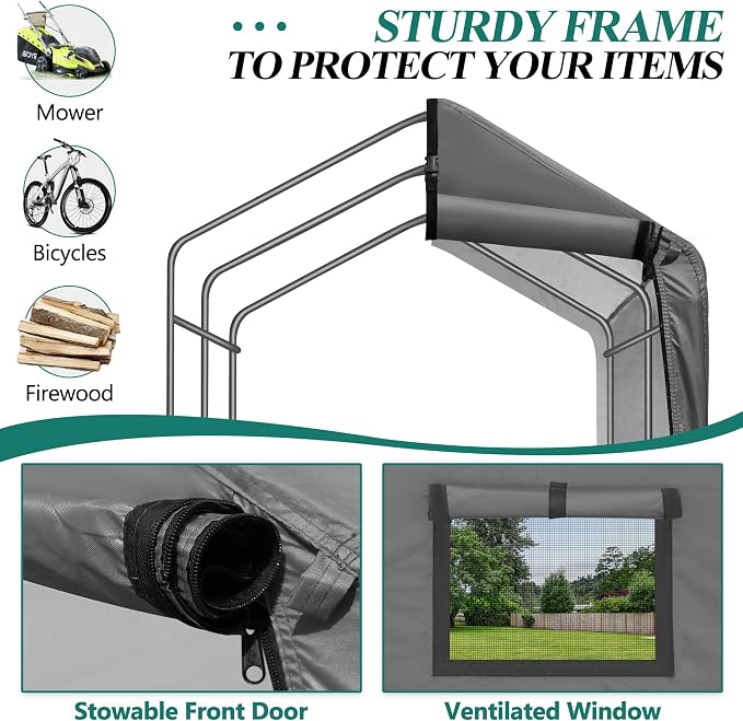 6 x 3ft Outdoor Cycle Storage Shelter - Image 4