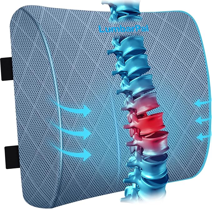 Lumbar Support Pillow for Office Chair Back Support Lumbar Pillow for Car by TushGuard