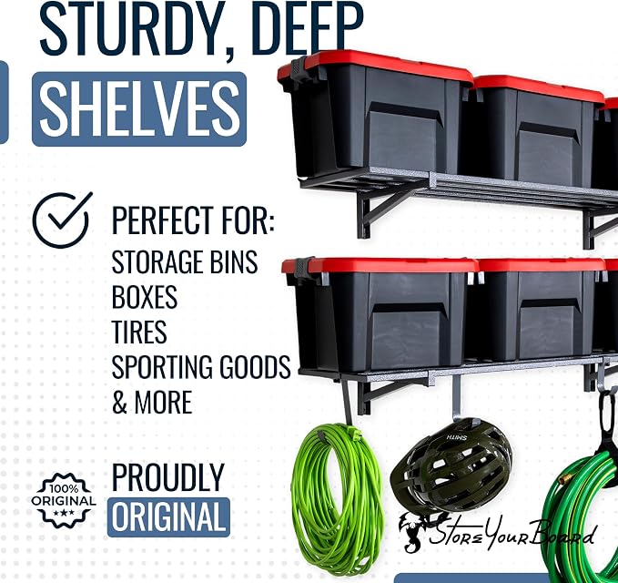 StoreYourBoard 2-Pack Heavy Duty Wall Shelves – Wall-Mounted Garage Storage - Image 6