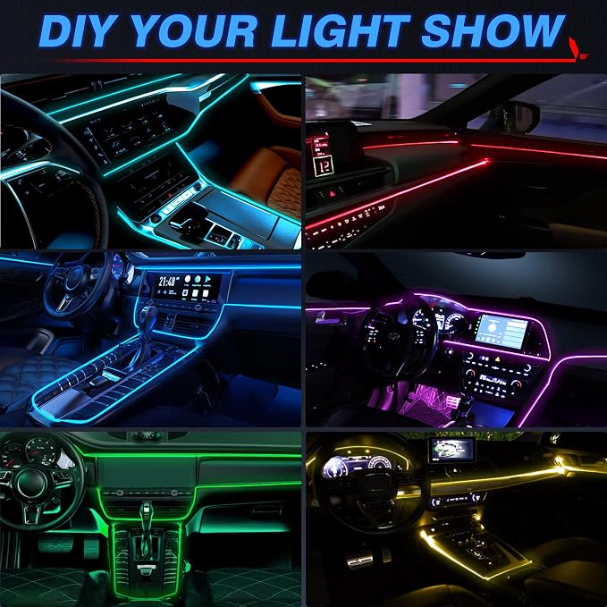 MICTUNING Car LED Interior Strip Light, 8 in 1 RGB Multicolor - Image 7