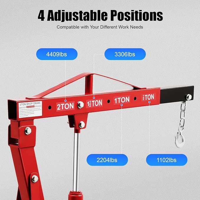 2 Ton Hydraulic Engine Hoist, Folding Engine Lift - Image 4