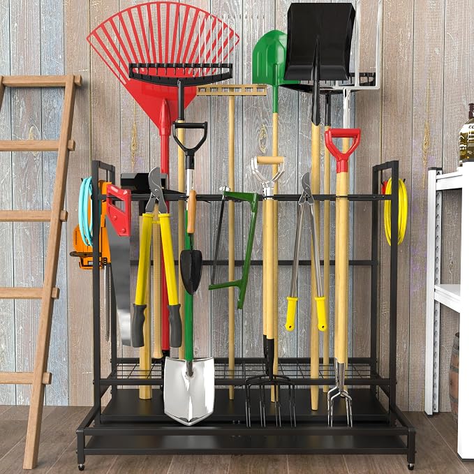 Garden Tool Rack Organizer for Garage Yard Tool Storage, Garden Tools Storage - Image 7