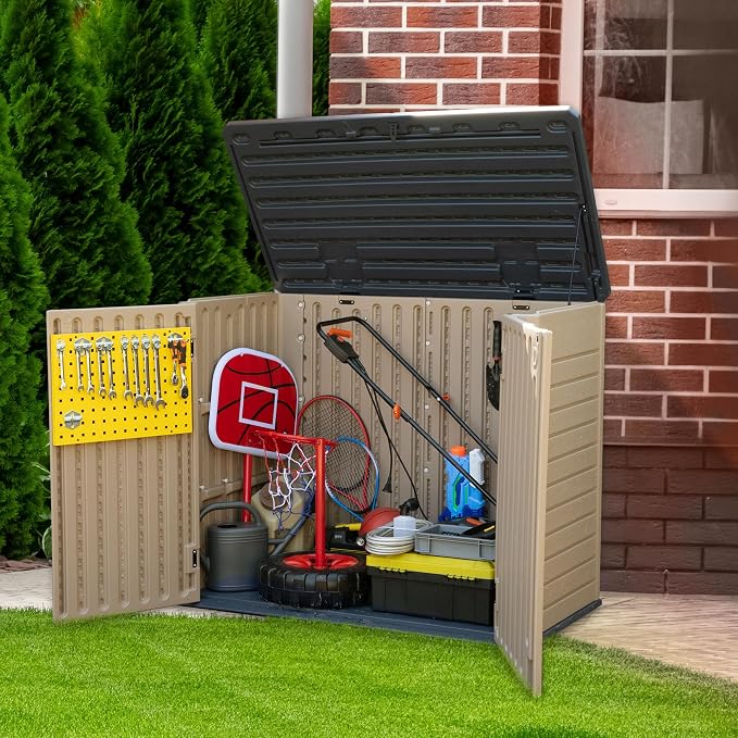 YITAHOME Outdoor Resin Storage Sheds, 39 in Height Lockable Waterproof - Image 3