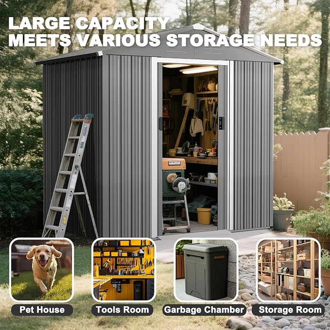 Nuu Garden 6 x 4 FT Outdoor Storage Shed - Image 8