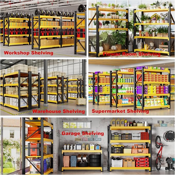 4000LBS Garage Shelving 48" W Garage Shelving Heavy Duty 4-Tier Metal Storage - Image 8