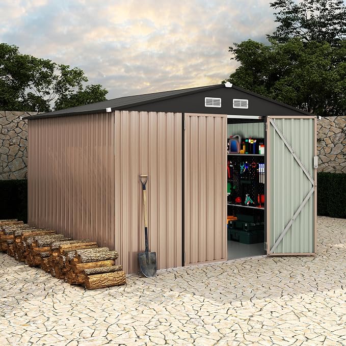 8x10 FT Metal Storage Sheds Outdoor - Image 8