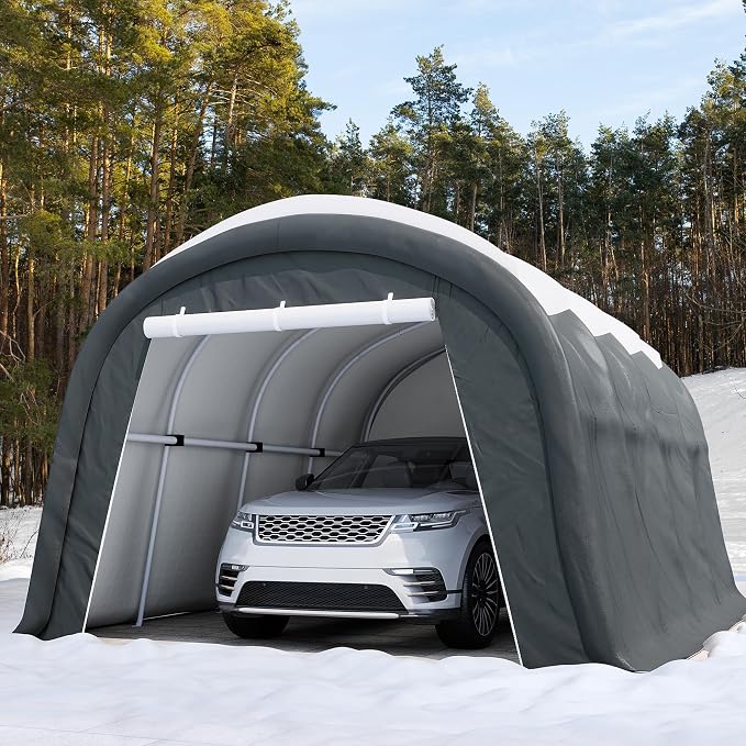 SUNBURY Carport, Round Portable Garage, Outdoor 13x20 ft Heavy Duty Carport - Image 5