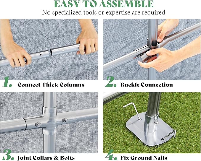 AMERLIFE 10.5x12x8 FT Heavy Duty Portable Shed Storage Shelter, Outdoor Storage - Image 6