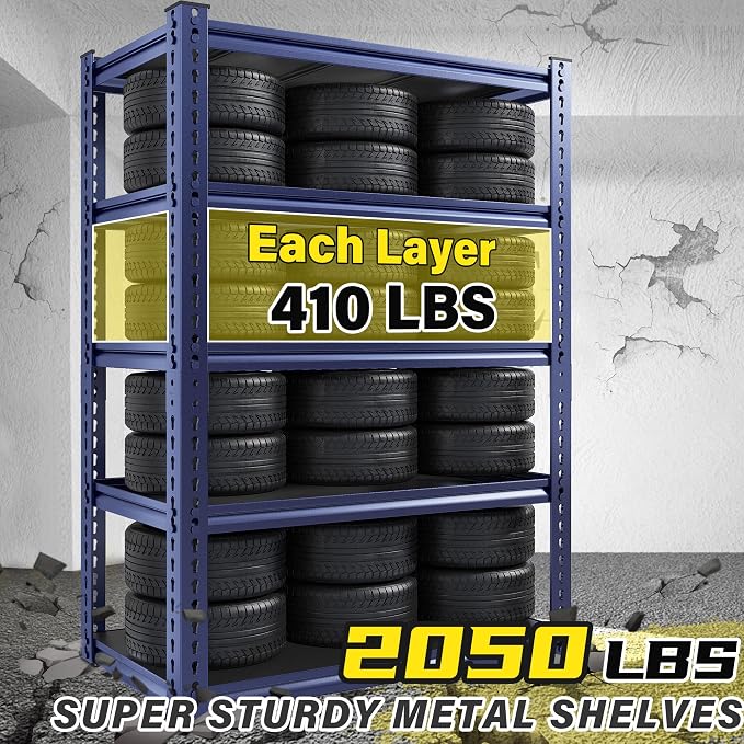 REIBII Garage Shelving 72" H Storage Shelves Sturdy Metal Shelves Heavy Duty 5 - Image 4