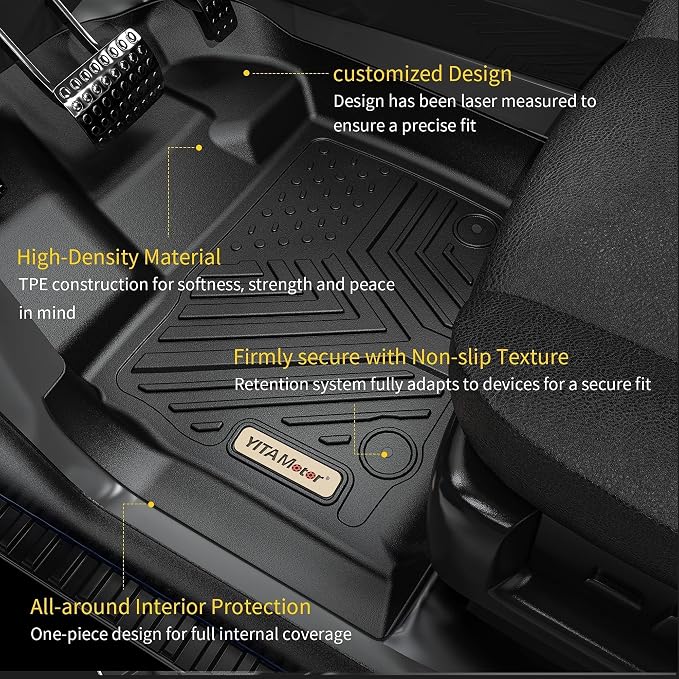 YITAMOTOR Floor Mats Set Fits for Chevrolet Equinox 2018-2024, Custom Fit Front - Image 6