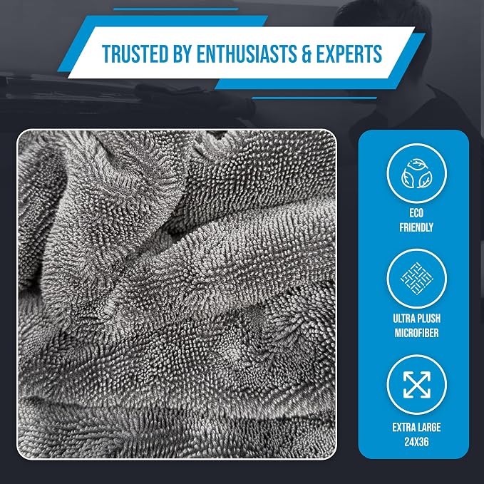 Car Drying Towel Extra Large 36"x24" Super Absorbent - Image 3