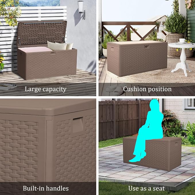 Premium Pro Edition 73 Gallon Lockable Resin Deck Box, Waterproof & - Image 6