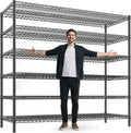 REIBII 83" H Storage Shelves 3840LBS Metal Shelving Unit 6 Tier Wire Shelving by REIBII