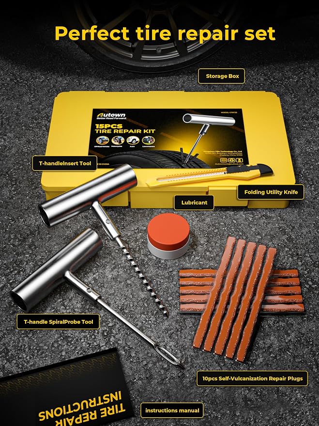 Tire Repair Kit with Plugs Fix Punctures & Plug Flats with Ease - Image 2