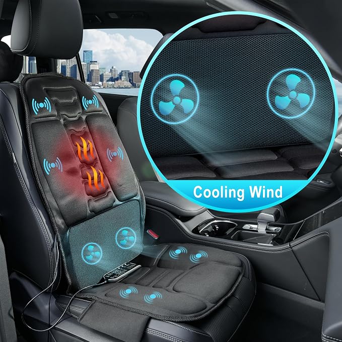 Massage Seat Cushion with Heat, Cooling Back Massager - Image 2