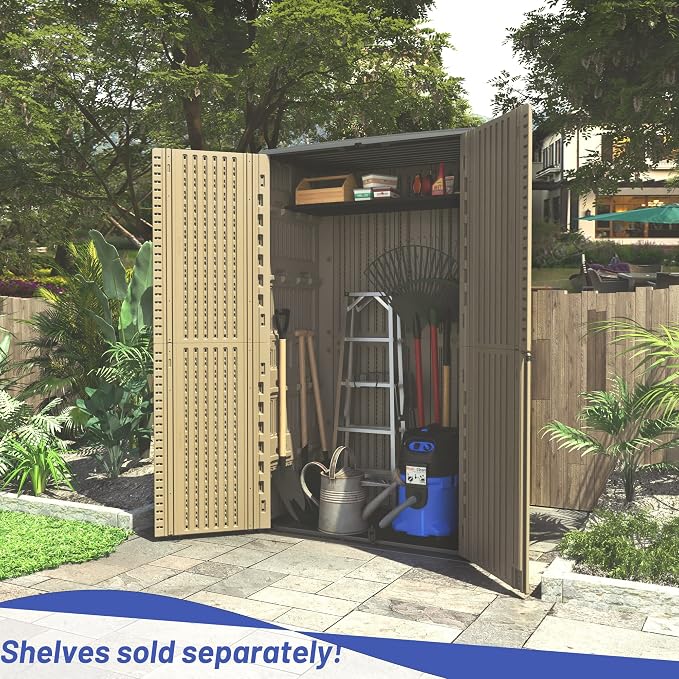 ADDOK Outdoor Storage Sheds Waterproof, Resin Outdoor Storage Cabinet Lockable - Image 8