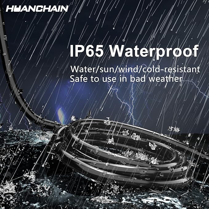 HUANCHAIN Indoor Outdoor Black Extension Cord 20 ft Waterproof, 16/3 Gauge - Image 5