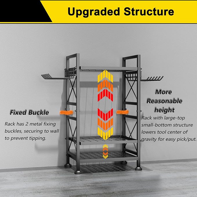GIOTORENT 3 Tier Metal Garden Tool Organizer - Image 7