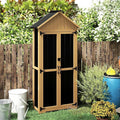 Outdoor Storage Cabinet with Shelf, Wood & Metal Storage Shed with Lockable by MAGAZOOPET