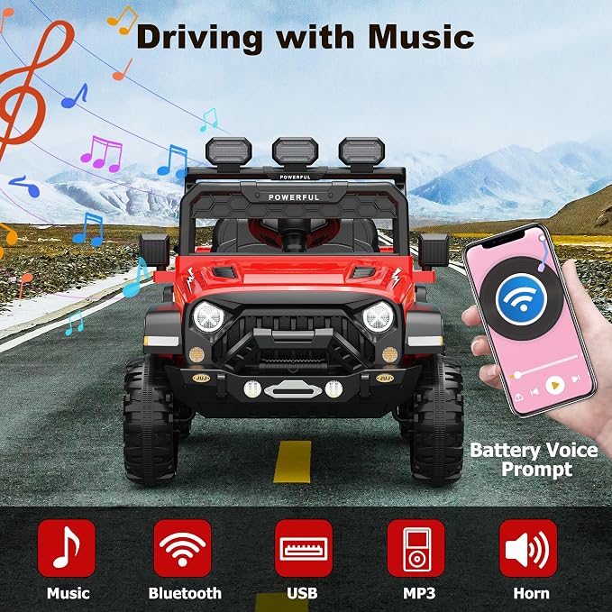 12V Kids Ride On Car with Parent Remote Control, Electric Car - Image 4