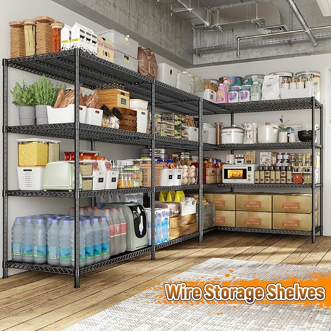 REIBII 81.5''W Storage Shelves 3680LBS Garage Shelving Heavy Duty 4 Tier Metal - Image 9