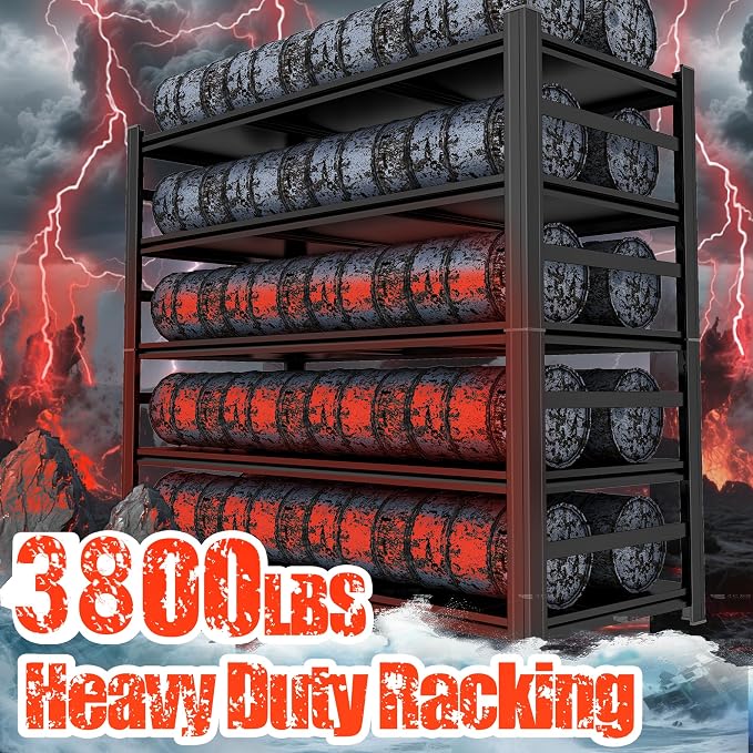 87" H Garage Shelving 5 Tier Storage Shelves Heavy Duty 3800LBS Adjustable - Image 3