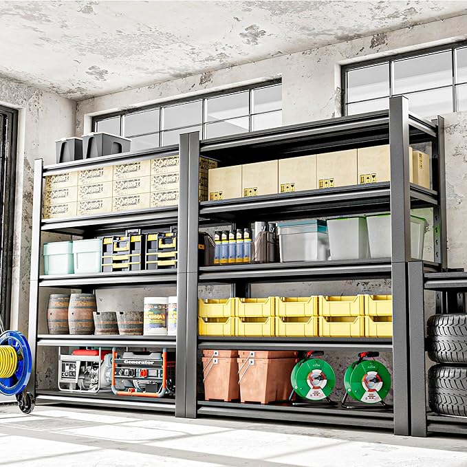 5-Tier Heavy Duty Steel Garage Shelving Unit, Adjustable Metal Utility Shelves - Image 2