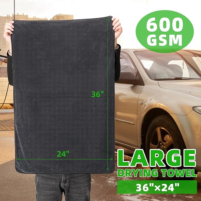 CADONO Large Microfiber Car Drying Towel, Ultra Absorbent Microfiber Cleaning - Image 3
