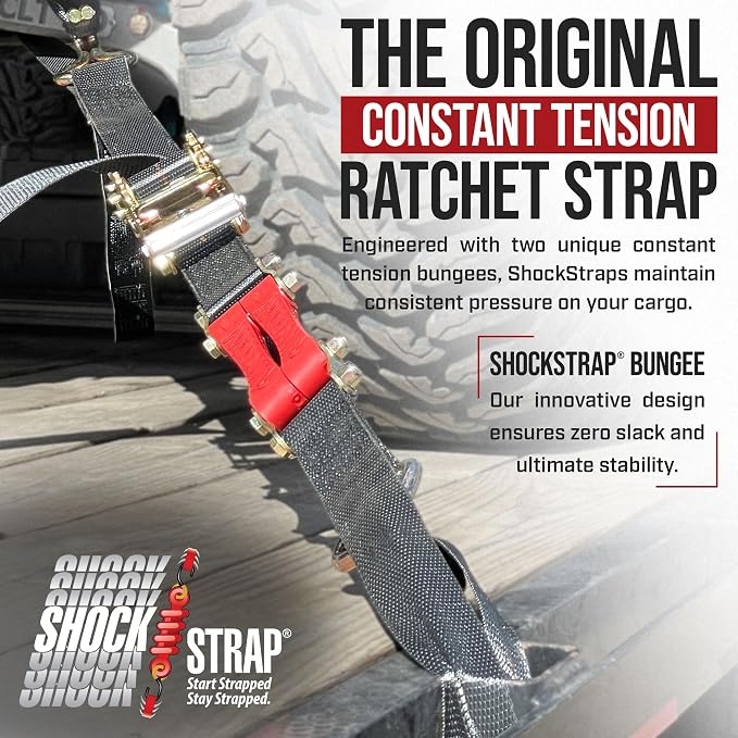 Ratchet Strap, 9’ x 2” Shock Absorbing Heavy Duty Tie downs - Image 5