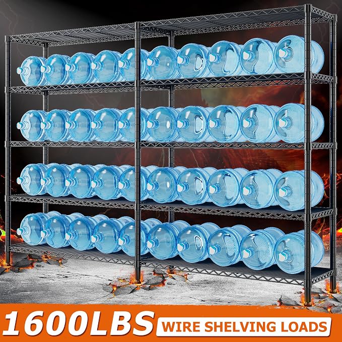 REIBII 1600LBS Storage Shelves Metal Shelving 5 Tier Wire Shelving Unit - Image 5