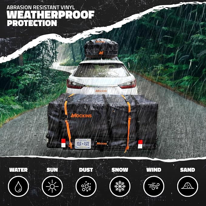 Mockins 60"x20"x6" Heavy Duty Trailer Hitch Cargo Carrier w/License Plate - Image 5