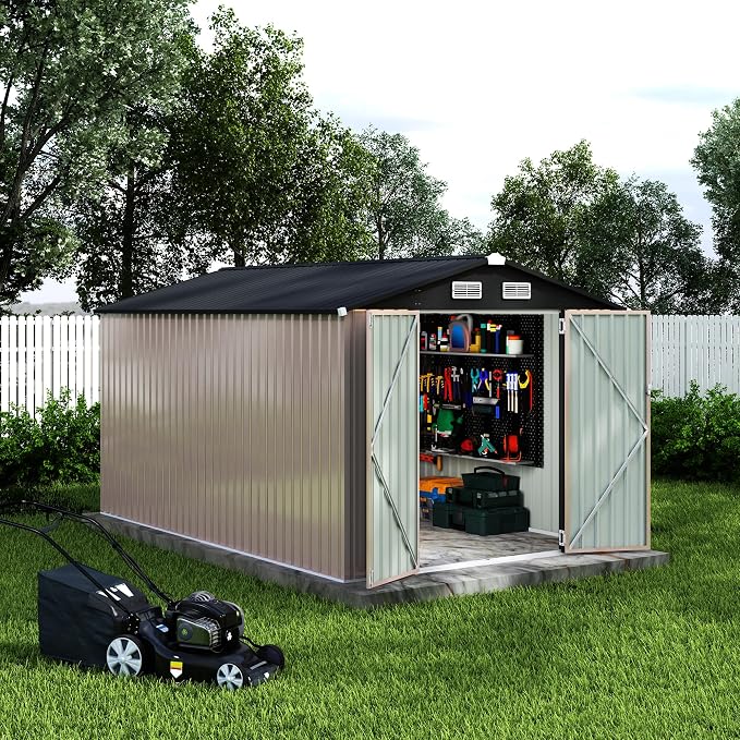 8x12 FT Metal Storage Sheds Outdoor, Metal ToolShed - Image 7