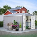 8x12 FT Outdoor Storage Shed, Metal Shed W/Floor, Garden Storage Shed W/ 1 by Unknown