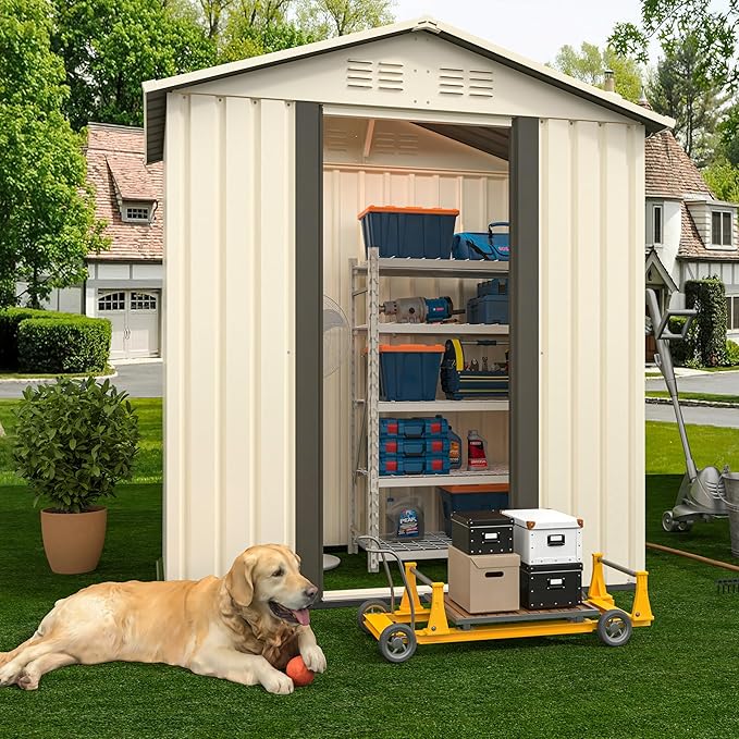 5x3 FT Outdoor Storage Shed, Metal Garden Shed by BNSPLY