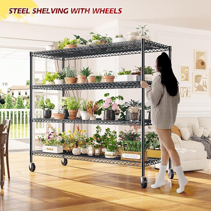 REIBII 75.6" H Storage Shelves Wire Shelving Unit - Image 7