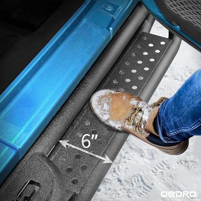 OEDRO Running Boards with Two Stairs Design All-Steel Build, Bolt-on Side Steps - Image 8