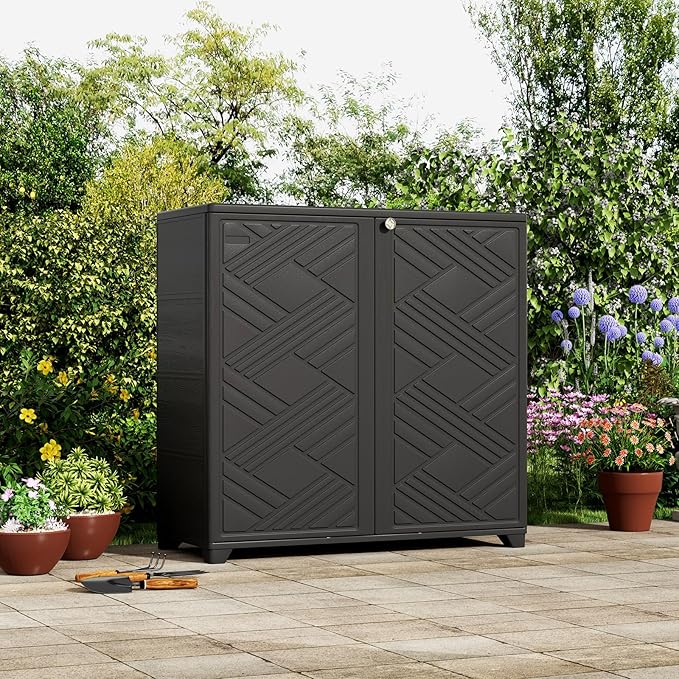 ZZM Indoor/Outdoor Storage Cabinet Waterproof, All Weather Outdoor Storage - Image 3